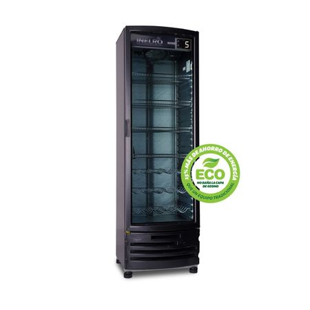 Exhibidora Vertical Inelro Sin Cenefa Eco Black 470 Litros Mt-17 
