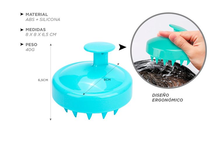 Masajeador De Cuero Cabelludo Negro Gadnic Cepillo De Silicona - Vista 5