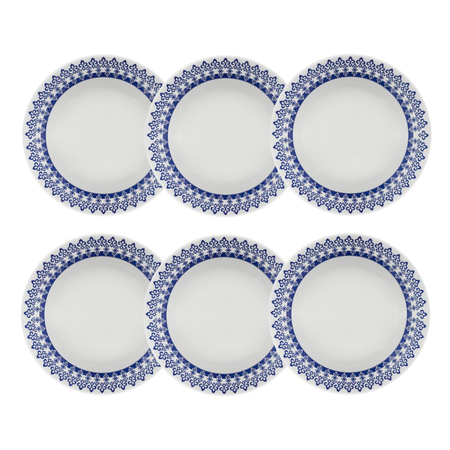 SET X 6 PLATOS HONDOS 21CM GRECIA OXFORD