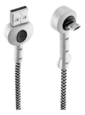 Cable Dekkin Redondo 90 Grados Micro Usb Negro Y Blanco Ca-313 Nb