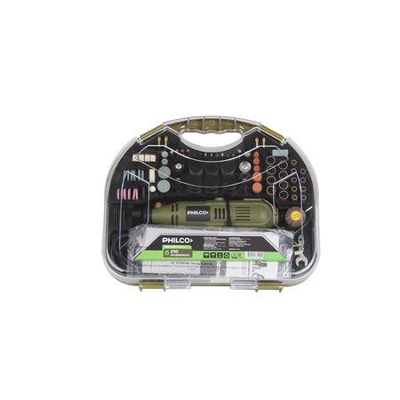Mini Torno Philco 130w 32000 RPM Con Maletín 210 accesorios MT131P 