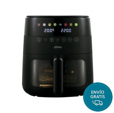 Freidora de aire Negra 8L con visor Atma fr248abp