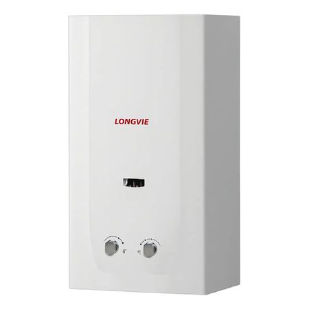 Calefon A Gas Tiro Natural De 14l Longvie Cn514ss Sin Piloto Blanco Gn