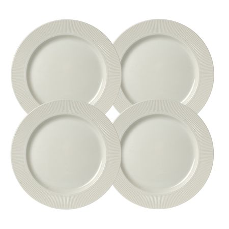 Set x 4 Platos Playo Porcelana 28 cms con guarda estriada Aston