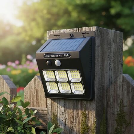 Potente Aplique Reflector Solar Led Con Sensor Mov. 40 Leds