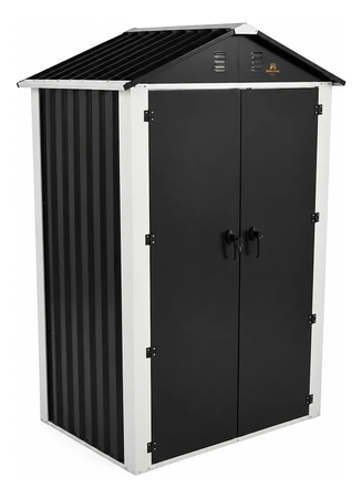 Cobertizo Caseta Deposito De Jardin 120x90x185 Acero Negro