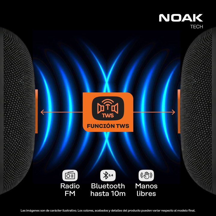 Parlante Portátil Noak Spark Bluetooth Slim 5W RMS - Vista 5