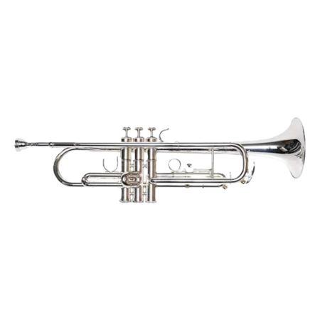 Knight JBTR-300S - Trompeta Bb Laqueada plateada con boquilla y estuche