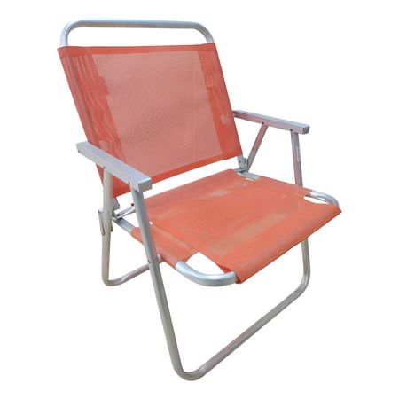 Reposera 1 Posicion Playa Aluminio Botafogo Naranja H130kg Naranja
