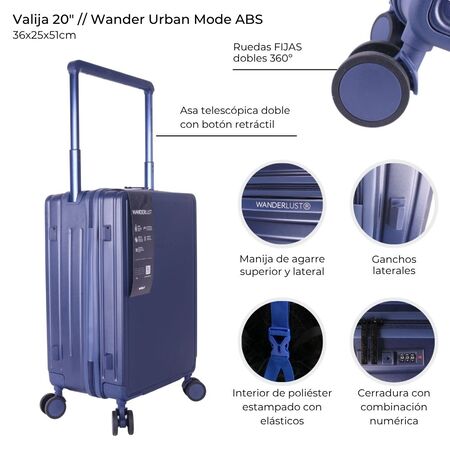 Valija 39975 Azul Marino Lisa Wanderlust Urban Mode Abs 20 PuLG