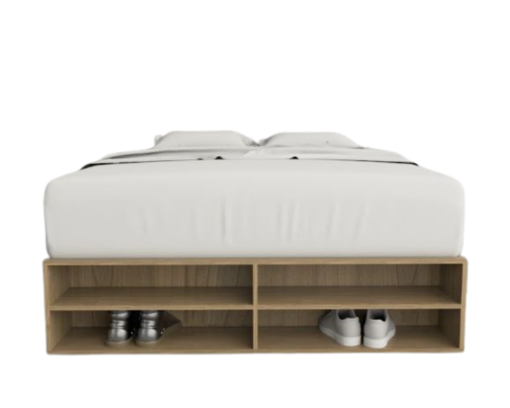 Base Cama Box Linea Minimal 1.40m 4 Cajones Con Estantes 6442 Olmo/Gris C Tables - Vista 4