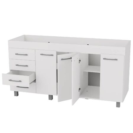 BAJOMESADA ORLANDI BL 610 PREMIUM - BLANCO, 4 PUERTAS, 4 CAJONES