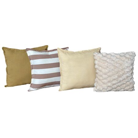 Pack X 4 Almohadones Tusor 50x50 y Peludo 45x45 Nordico cama