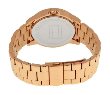 RELOJ ANALÓGICO TOMMY HILFIGER - FDO DORADO CAJA CUARZO MALLA ACERO INOX (RTH0763)