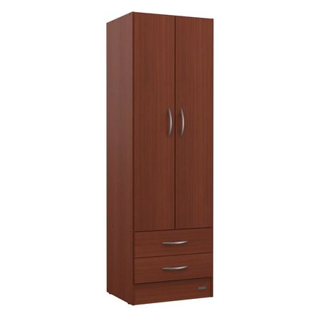 ROPERO PLACARD 2 PUERTAS MOSCONI EXPRESS 2 CAJONES 55981 COLOR CAOBA