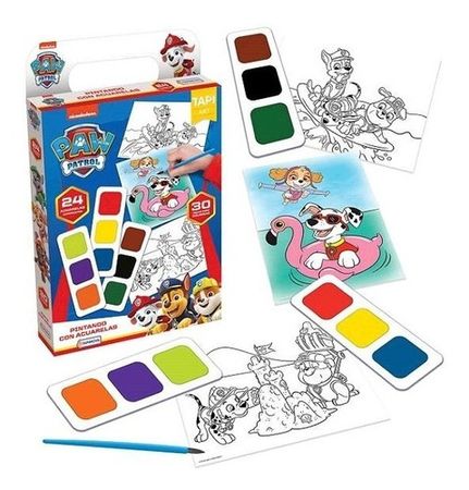 Set De Arte Paw Patrol Pintando Con Acuarelas Spc09919