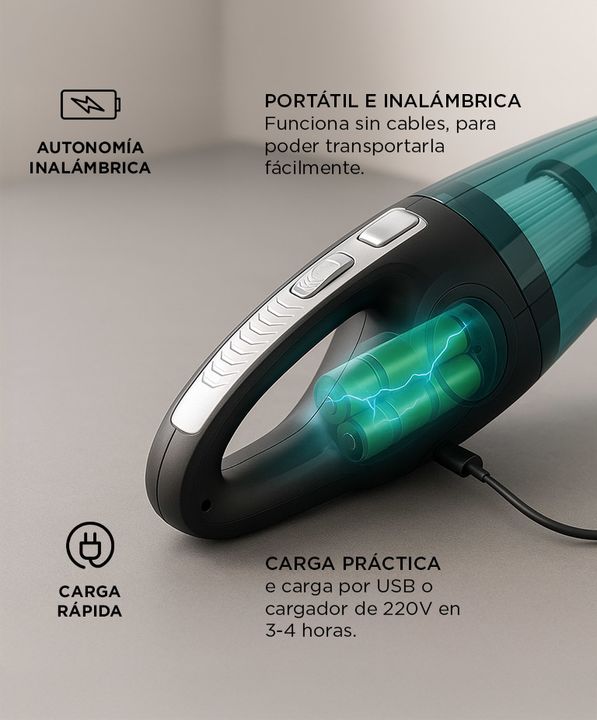 Aspirador De Mano Portátil Gadnic Para Hogar Y Automóvil - Vista 4