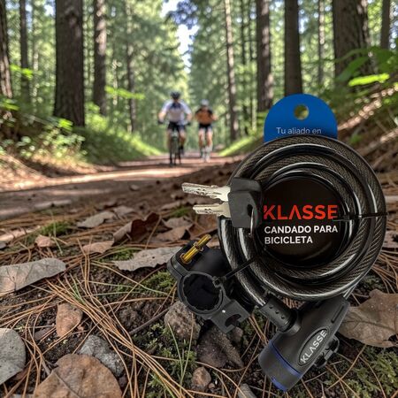 Candado Para Bicicleta Klasse 1,2 M x 12 Mm Con 2 Llaves (KS7702)