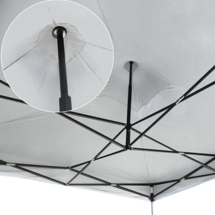 GAZEBO PLEGABLE 3x3 MT CAÑO ACERO OXFORD BLANCO AUTOARMABLE - Vista 3