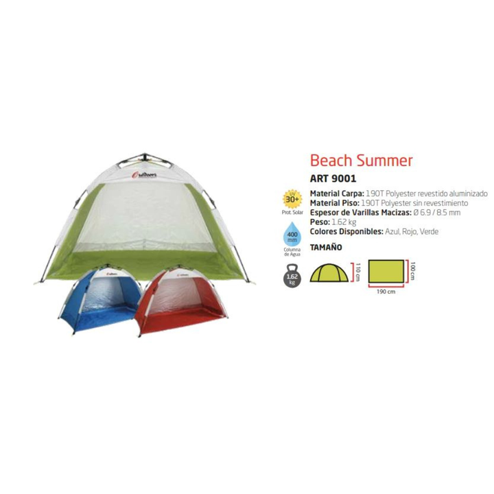 Carpa Beach Summer 190x100x110 Art 9001 Green Outdoors - Vista 3