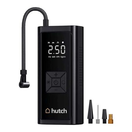 Compresor de Aire Portátil Inflador Hutch - Recargable C/Luz Led Negro COMPRESOR-HUTCH