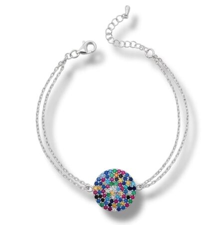 PULSERA PLATA 925 CON DIJES Y PIEDRAS CUBIC ZIRCONIA JOYAS OCLOCK (PUAG2023)