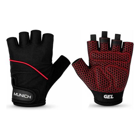 Guante Gym Munich Boulder Gel Antideslizante Fitnes Crossfit Rojo Lisa S
