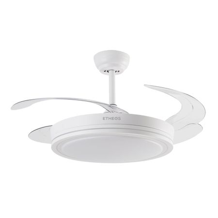 Ventilador De Techo Retráctil Etheos GVTI-VTRB Blanco Luz Led Control