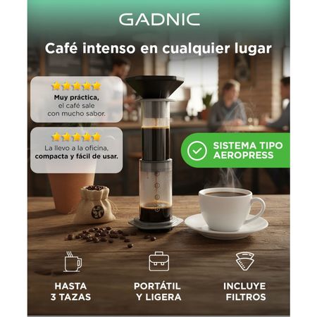Kit Gadnic de Cafetera CukPress Prensa Tipo Aeropress Portátil + Accesorios