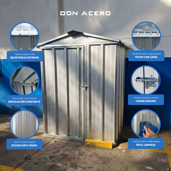 Deposito Armario Caseta Cobertizo de jardin 150x1 Galva DON ACERO - Vista 5