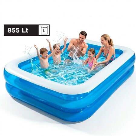 Pileta Inflable Rectangular Gadnic 855 Litros PVC 130 x 90 x 40 Cm Familiar