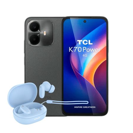 Combo TCL K70 Power 4+256GB Gris + FlowBuds Celeste