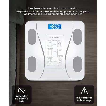 Balanza de Baño Negra Gadnic Digital con APP