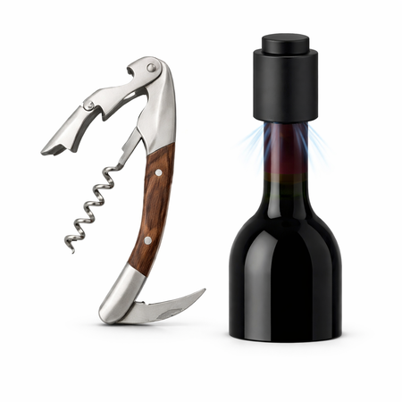 Sacacorcho Hudson doble impulso + tapon de botella