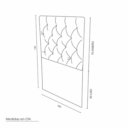 Respaldo de cama 2 plazas (140x120 cm)modelo capitone rosa