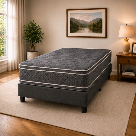 Colchon + Sommier Espuma 1 1/2 Plaza Ayfa Diamante Dual Euro 90x190x30 130kg