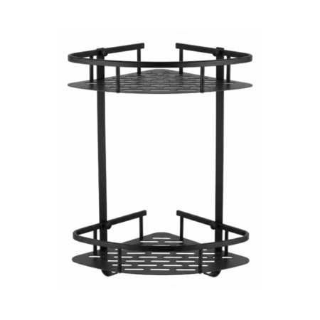 Organizador de Ducha Inoxidable Esquinero 2 Pisos Waggs Negro