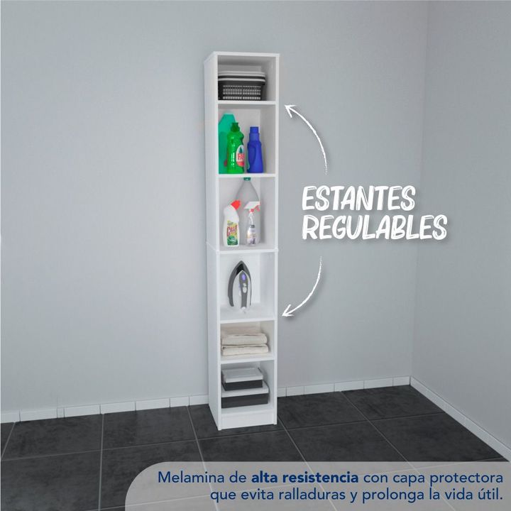 Organizador Centro Estant Oxbl 6 Estantes Melamina Blanca - Vista 3