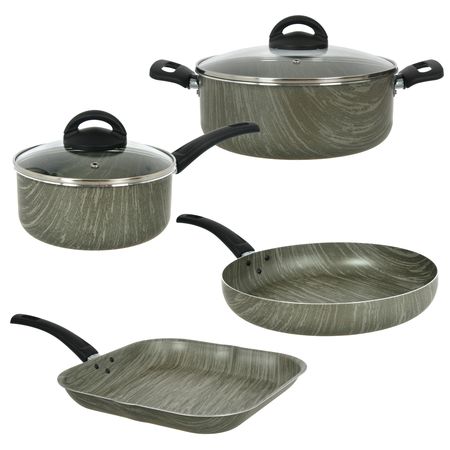 Bateria de Cocina Cacerola Sartén Bifera Grill Aston Terra