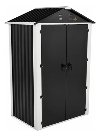 Cobertizo Caseta Deposito De Jardin 120x90x185 Acero Negro