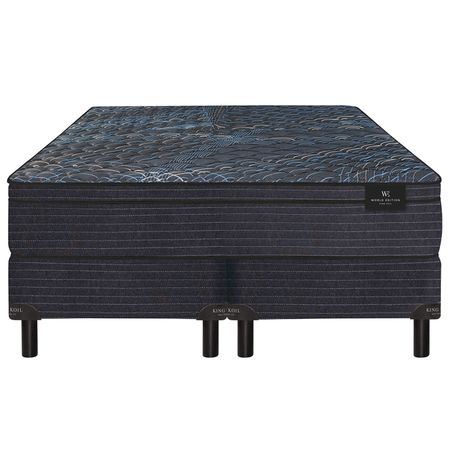 Colchon y Sommier King Koil Aspen King Size 180x200x25 de Resortes LFK + Pillow de Espuma Firme