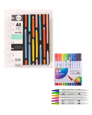 Cuaderno inteligente + 24 marcadores doble punta