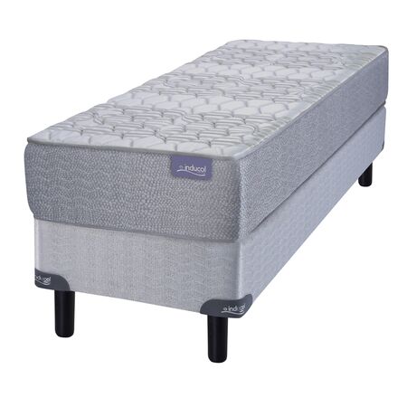 Colchon y Sommier Inducol Dorada Premium 1 Plaza y Media 90x190x26cm Espuma de Alta Densidad
