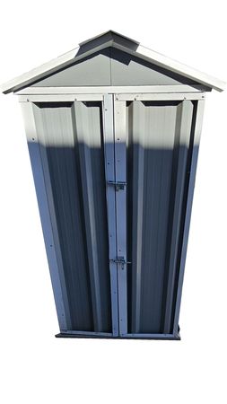 Armario Deposito Galpon de jardin 1x057x2 Gris + piso + estante DON ACERO 