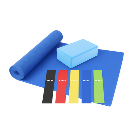 Mat colchoneta yoga pilates 4 mm + Ladrillo + 5 bandas + kit de regalo