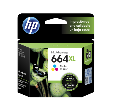 Cartucho de Tinta HP 664XL F6V30AL TRICOLOR original 4535