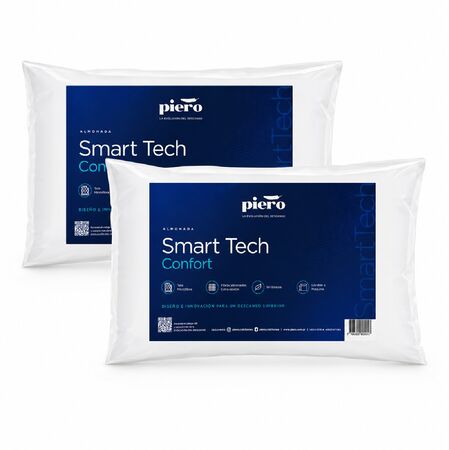 Almohadas Smart Tech Confort Piero Fibra 70x40cm Combo x2