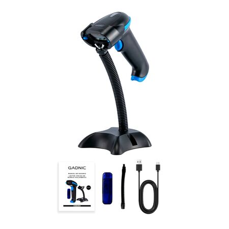 Lector de Código de Barras Gadnic Inalámbrico USB Memoria Interna + Soporte
