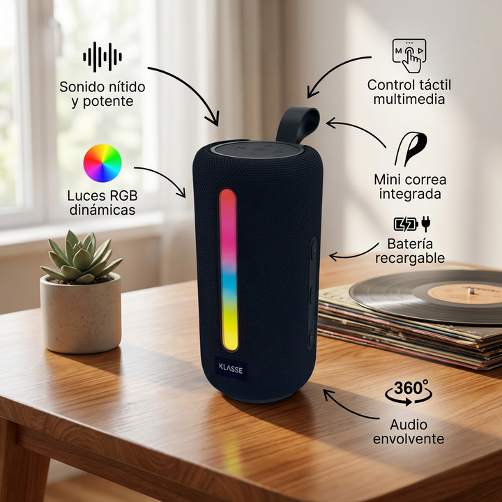 Parlante inalámbrico Bluetooth LED Klasse (KS9004) - Vista 2