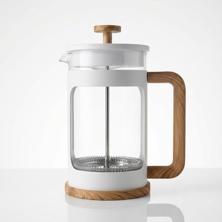 CAFETERA CON ÉMBOLO BLANCA ACERO Y SILICONA 800 ML (ETXE- BV184W)